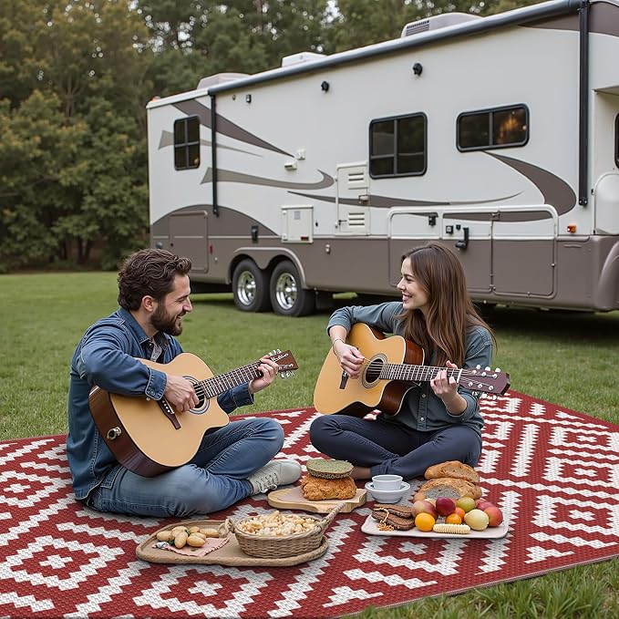 GENIMO Outdoor Rug for Patio Clearance, Lightweight Waterproof RV Camping Mat - Image 5