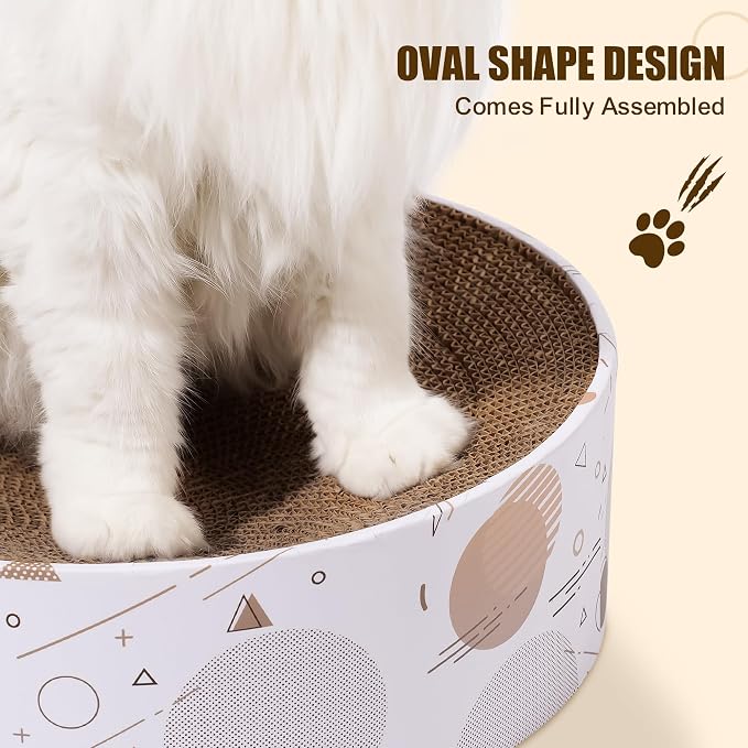 Oval Sturdy Cat Scratching Cardboard Pad Breathable Cat Scratch Pad, Cat - Image 6