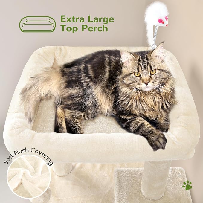 Globlazer Cat Tree Tower for Indoor Cats, 50-inch Adult Cat Tree House for - Image 3