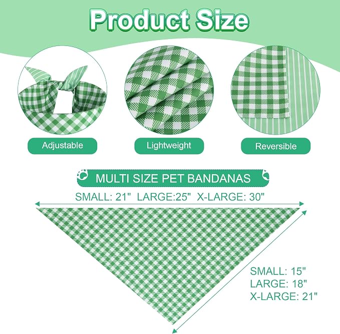 Dog Bandana Green Small 1PCS, Summer Spring Scarf - Image 3