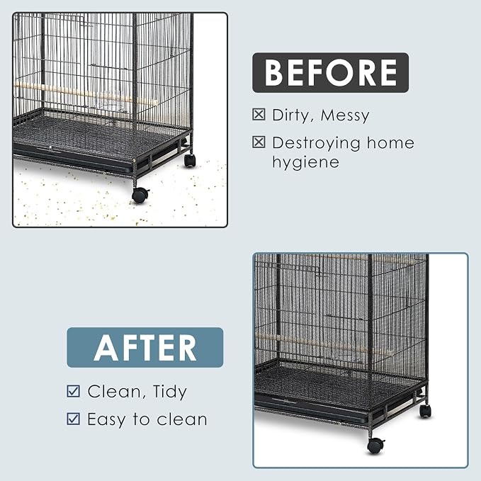 Bissap Bird Cage Seed Catcher, 90-118‘’ Universal Birdcage Net Nylon 31.8'' H - Image 5
