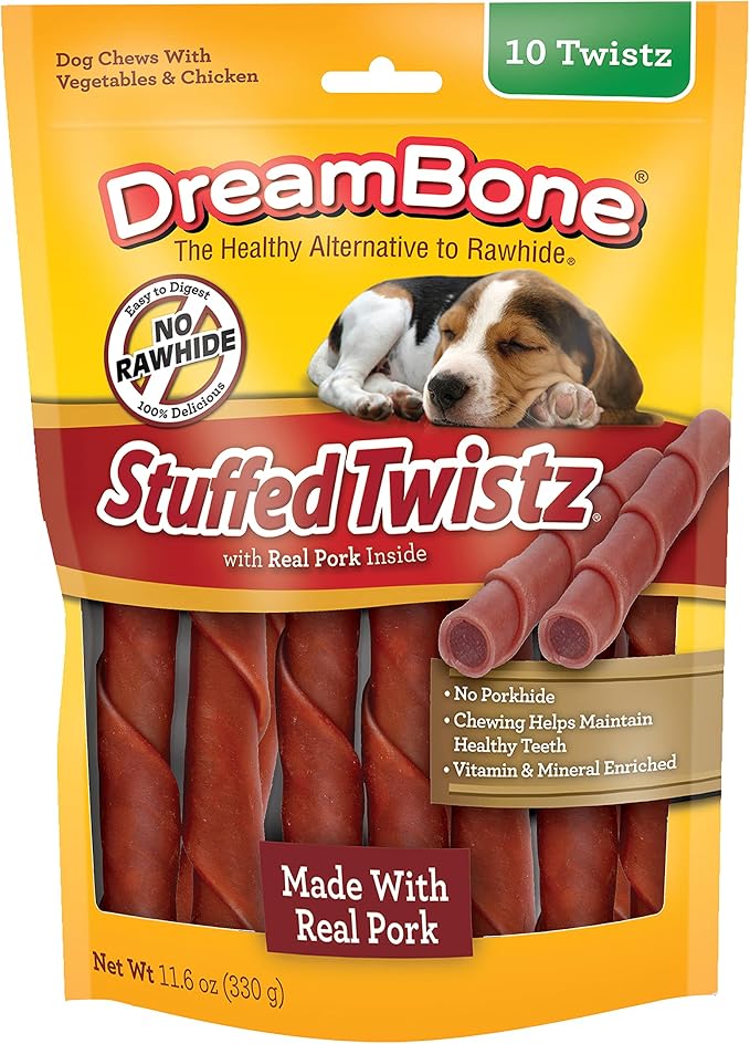 DreamBone Stuffed Twistz 10 Count, Rawhide-Free Chews by Dreambone