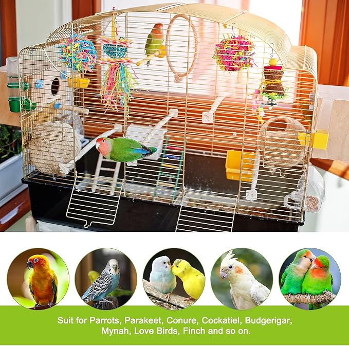 YUEPET 4 Pack Bird Shredder Toys Small Parrot Chewing Toys Parrot Cage Foraging - Image 7