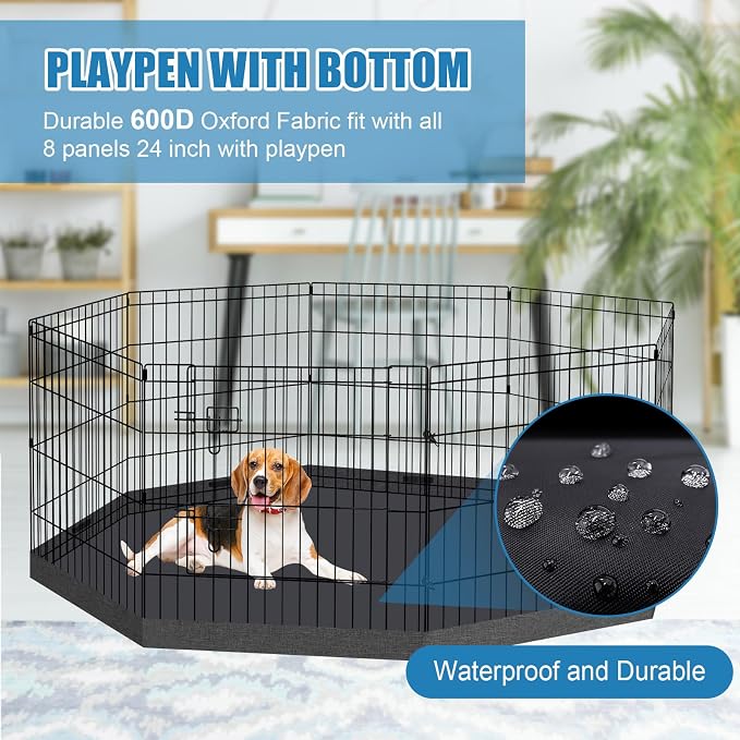 Foldable Metal Wire Dog Pen Pet Playpen Dog Fence Indoor Exercise Pen Enclosure - Image 6