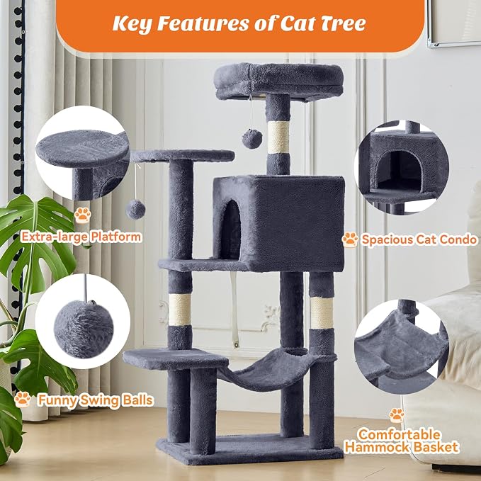 Cat Tree Tower 44 Inch, Small Cat Tower - Image 4