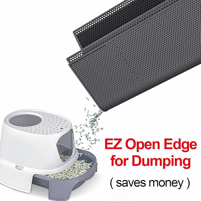 Cat Litter Box Mat: 36"x 30" Waterproof Kitty Cat Litter Trapping Mat, - Image 4