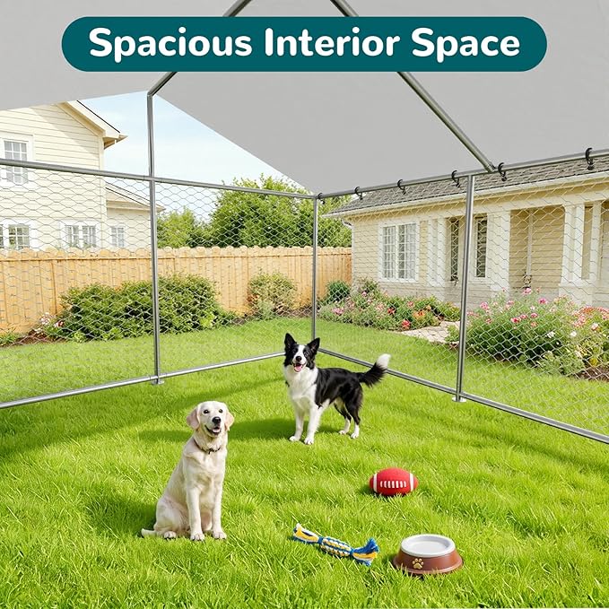20'x10' Large Outdoor Dog Kennel Outside– Heavy-Duty Dog Enclosure - Image 6