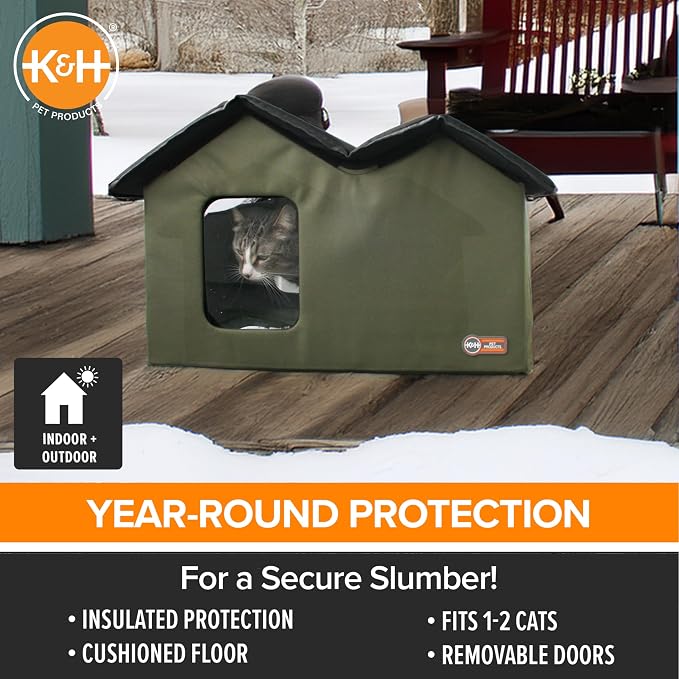 K&H Pet Products Extra-Wide Outdoor Cat House - Image 3