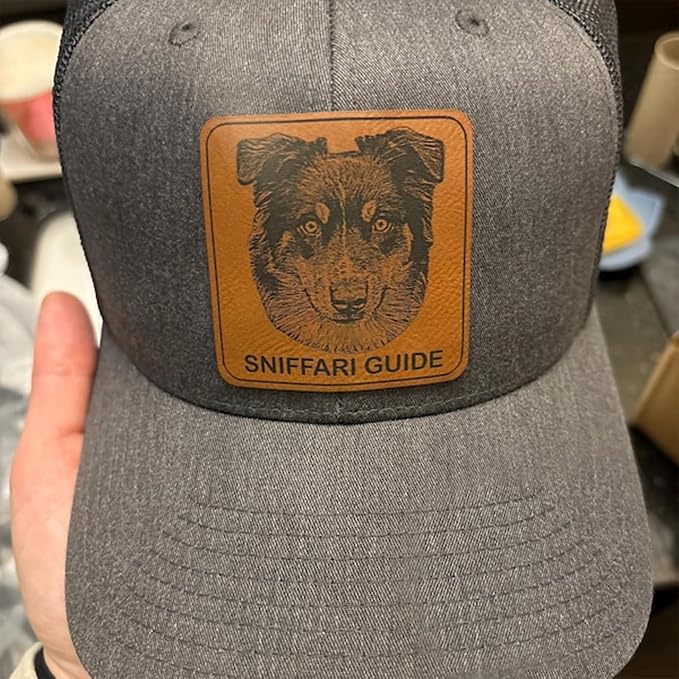 Custom Dog Photo Trucker Hat Leather Patch, Personalized Hat - Image 3