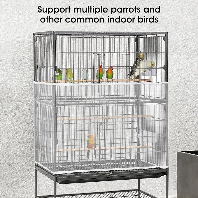 Sibba Bird Cage Seed Catcher Airy Gauze Guard Catcher Parrot Nylon Mesh Net - Image 4