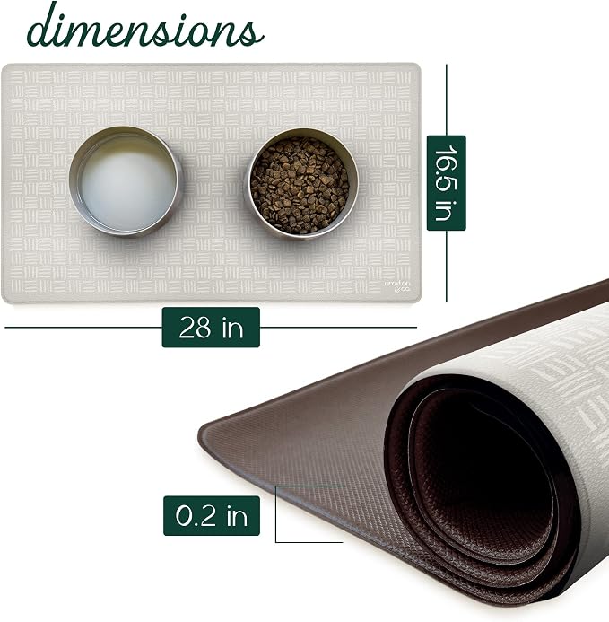 CROXTON & CO. Non-Slip Faux Leather Pet Feeding Mat - Image 2