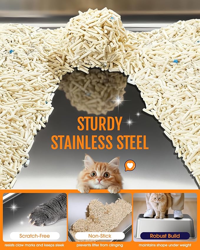 Cat Litter Box - Stainless Steel Litter Box - Image 4