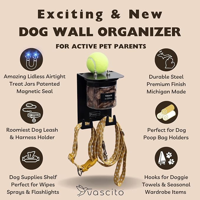 Dog Treat Holder For Wall Storage For Pets, Premium Pet Wall Organizer - Image 8