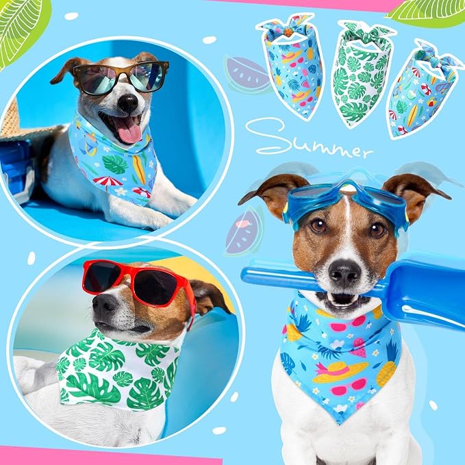 Sweetude 100 Pieces Hawaiian Dog Bandanas Bulk, Summer Bandanas - Image 2