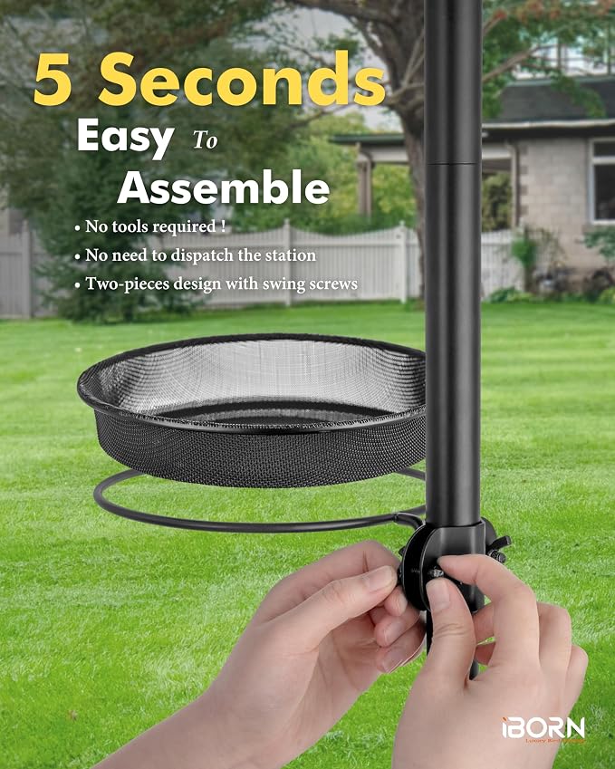 iBorn Bird Feeders Station Mesh Tray and Ring - Image 9