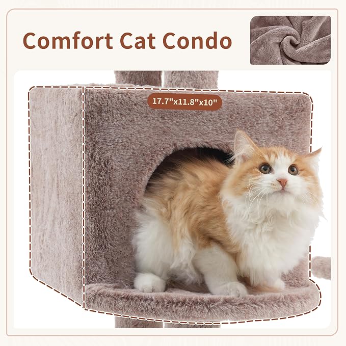 Cat Tree for Indoor Cats, 55.1 inch Cat Tower - Image 3