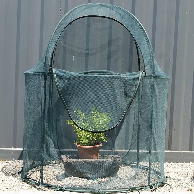 Round 4'x4' Large Plant Mesh Cover 4.9FT Tall Crop Netting Cage Pest Guard Cover - Image 9