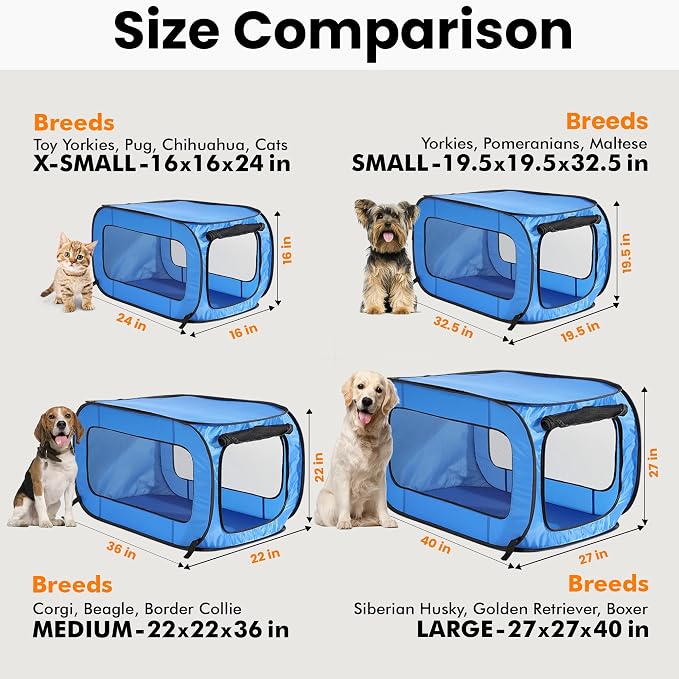 Beatrice Home Fashions Portable, Collapsible, Pop Up Kennel Travel Cat and Dog - Image 3