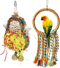 Bird Hoop Swing and Parakeet Toys, Natural Sola Balls and Shredding Hanging Toy by Birdsfavoriteropeswing