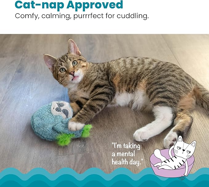 Catstages Petstages Purr Pillow Snoozin' Sloth Soothing Plush Cat Toy - Image 3