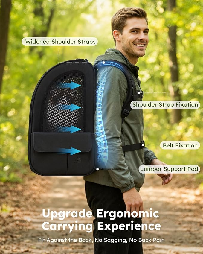 Pecute Cat Backpack Carrier XL, Expandable Pet Backpack - Image 6