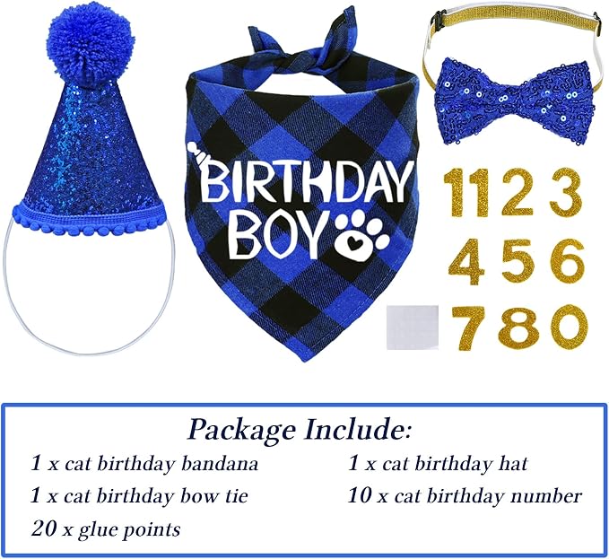 STMK Cat Birthday Decorations, Cat Birthday Hat - Image 3
