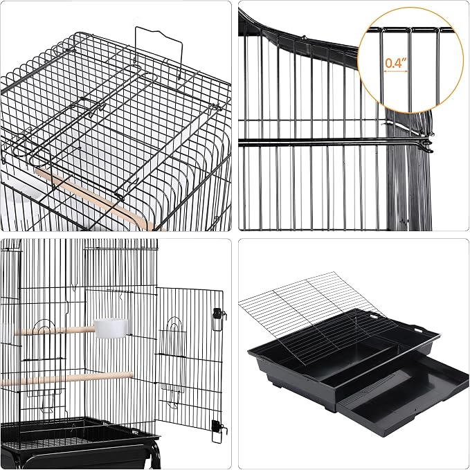 Yaheetech Open Top Rolling Parrot Bird Cage - Image 8