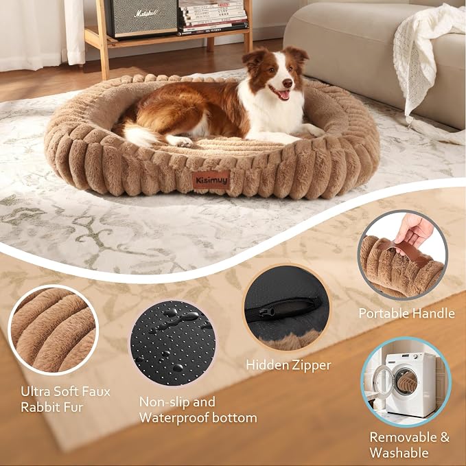 Cute Washable Dog Bed for Small Dogs -Soft Plush Calming Puppy & Cat Bed - Image 7