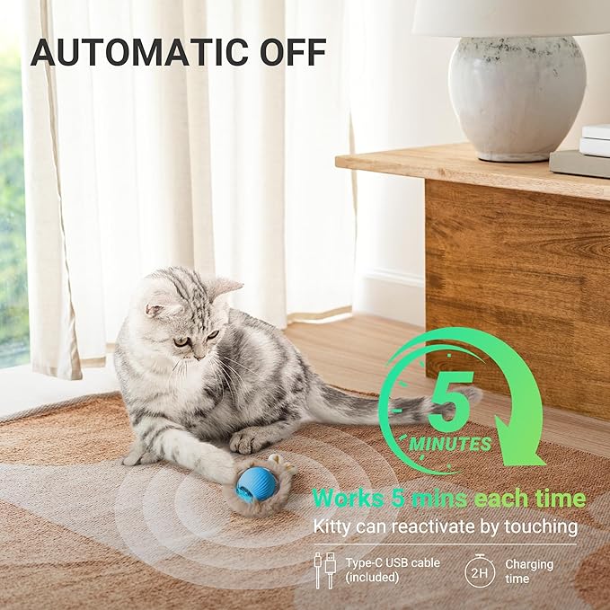 Interactive Cat Toys for Indoor Cats Automatic Motion Activated Moving Ball - Image 5