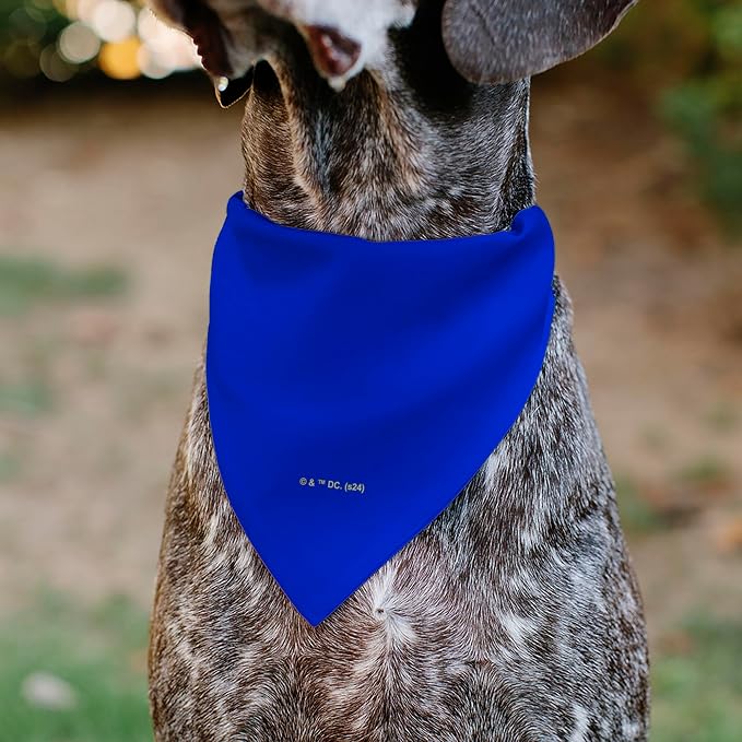 DC Comics Pet Bandana Superman Shield Logo Blue Red Yellow Slip On Collar - Image 5