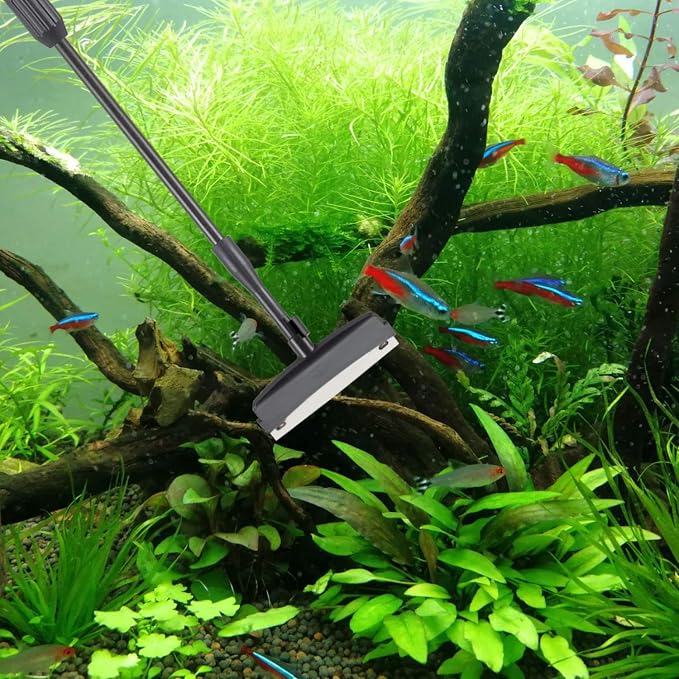 hygger Carbon Fiber 6 in 1 Aquarium Cleaning Tool Kit Al-gae Scraper Scrubber - Image 2