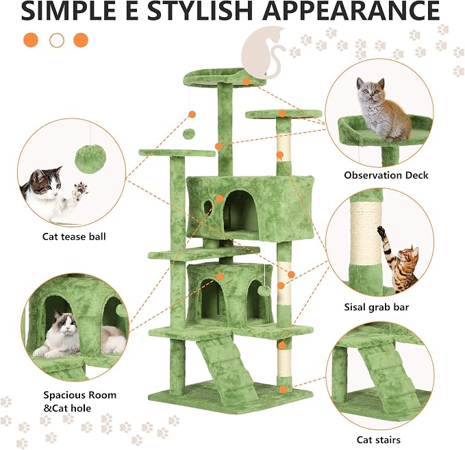 BestPet 54in Cat Tree Tower for Indoor Cats - Image 6