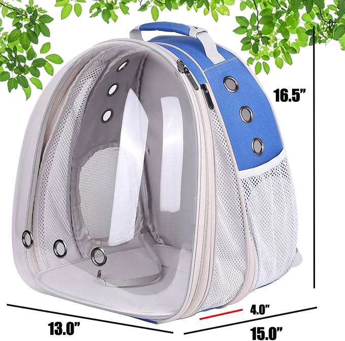 Front Expandable Cat Backpack Carrier, Fit up to 20 lbs, Space Capsule - Image 2