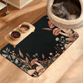 Vintage Mushroom Dog Food Mat, Leaf Absorbent Pet Feeding Mat by Unknown