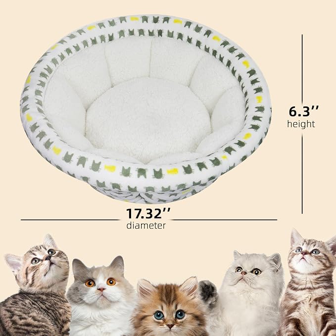 Super Soft Small Dog & Cat Bed, Anti-Anxiety Puppy Cuddler, Cozy Round Fluffy - Image 3
