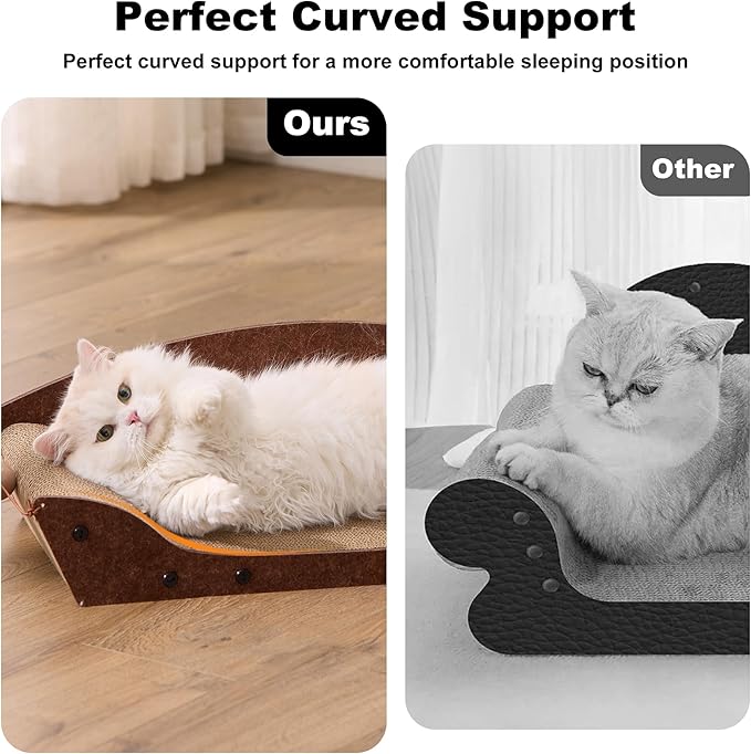 2 Pack 26'' Cardboard Cat Scratcher Bed - Image 4