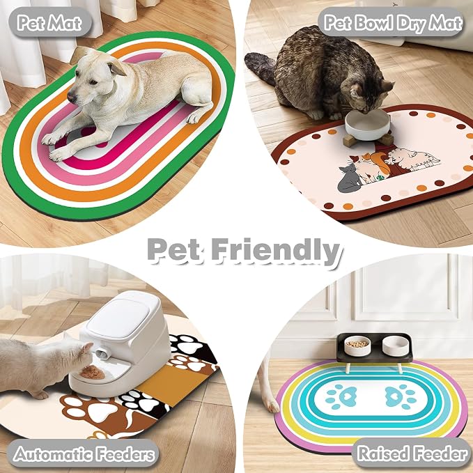 Dog Food Mat 20''x12'', Small Pet Feeding Mat, Non-Slip Rubber Pet Food Mat - Image 6