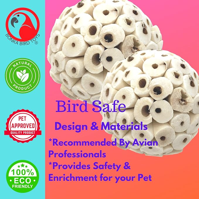 Bonka Bird Toys 2363 Pk2 Large Sola Atta Ball Bird Toys - Image 4