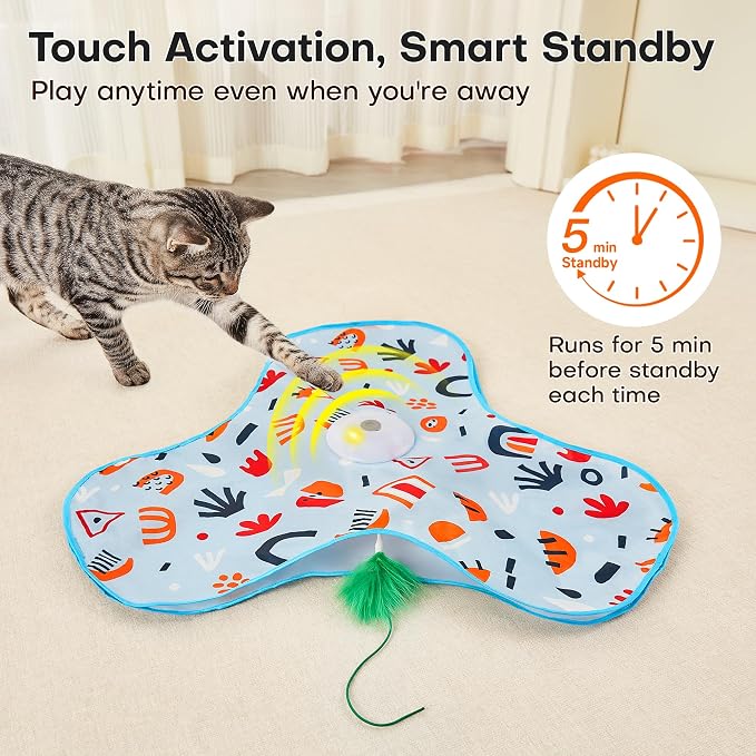 Potaroma Hide and Seek Interactive Cat Toys, Moving Concealed Wand Feather - Image 4
