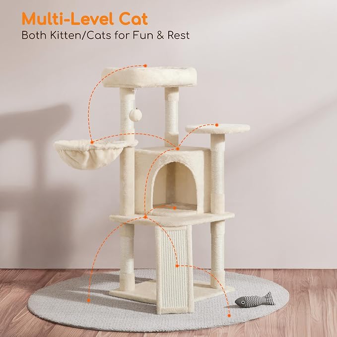 Yaheetech Cat Tree, 42in Play Tower - Image 6
