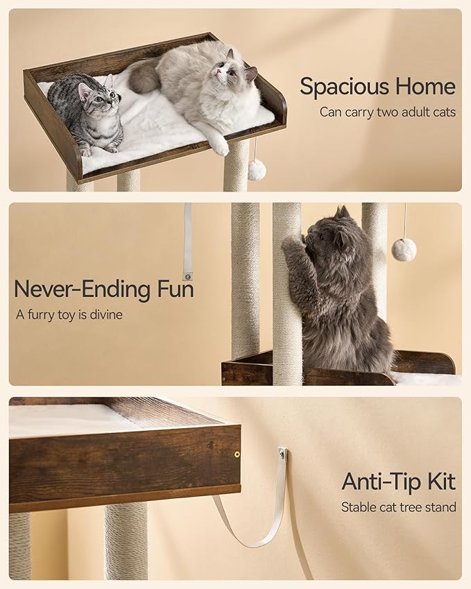 FourFurPets 43.7" Cat Tree, Modern Cat Tree Tower, Cat Tower - Image 8