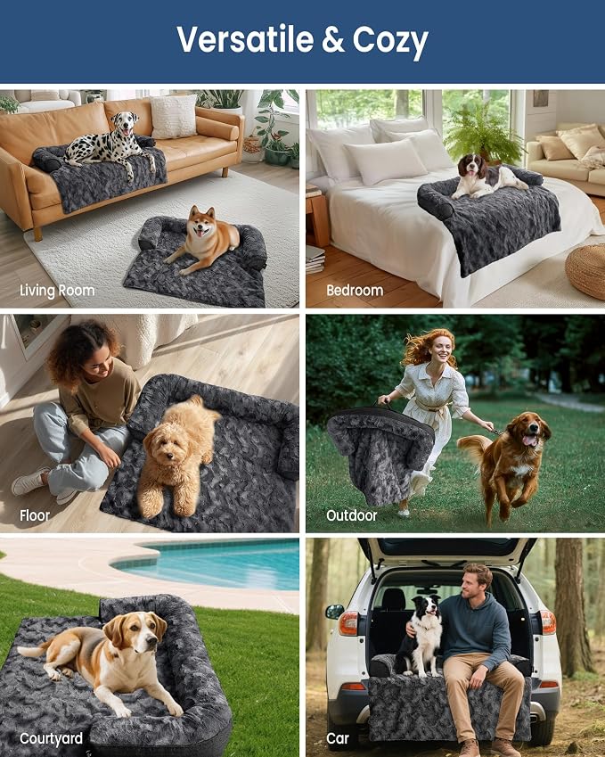 Calming Large Dog Bed for Couch, 41 x 37 inch Removable Couch Cover for Dogs - Image 6
