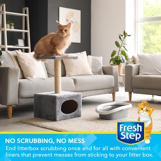Fresh Step Drawstring Cat Litter Box Liners, Unscented Heavy Duty Kitty Litter - Image 5