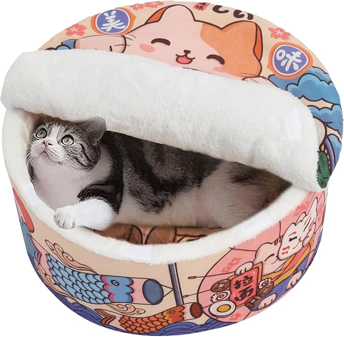 寵幸 Ramen Noodle Dog & Cat Bed, Keep Warm and Super Soft Creative Pet Nest by %E5%AF%B5%E5%B9%B8