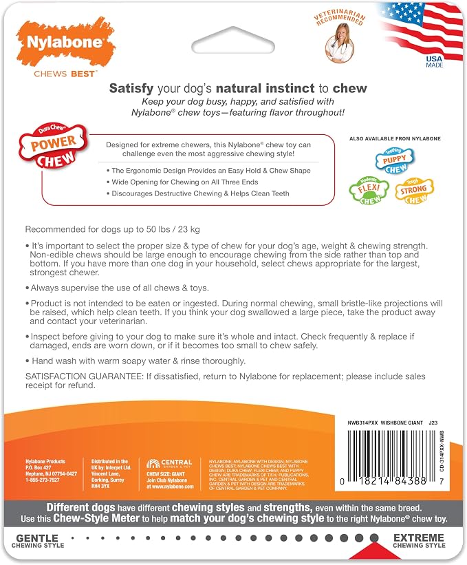 Nylabone Ergonomic Hold Wishbone Power Chew Toy - Image 10