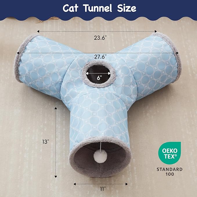 Tempcore Cat Tunnels for Indoor Cats Fleece-Lined in for Warmth, Pet Tube Toys - Image 2