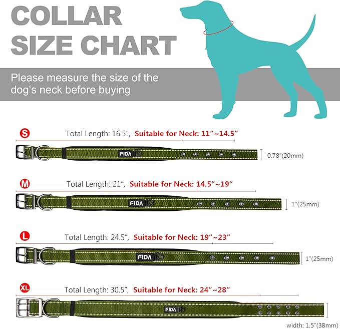Fida Heavy DutyDog Collar for Large Dogs, Ultra Comfortable Soft Neoprene Padded - Image 6