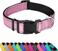 Reflective Dog Collar, Adjustable Soft Neoprene Padded Nylon Pet Collars by PWOD