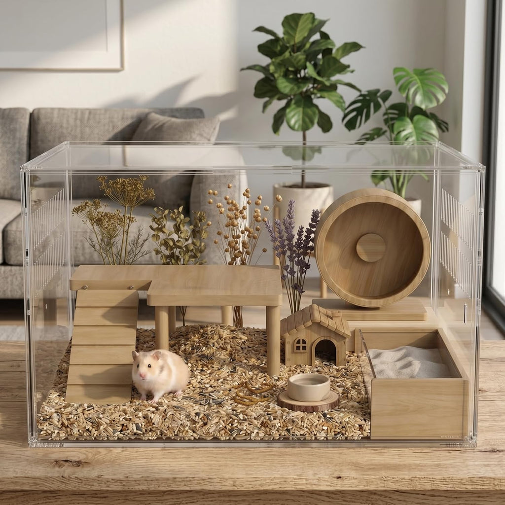 STILLCOVE Transparent Hamster Cage, 2-Tier - GlobalHabitat Supply
