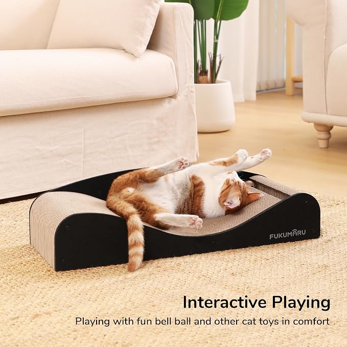 FUKUMARU Cardboard Cat Scratcher Bed, Extra Long 29.1 Inch Cat Scratch Bed - Image 6
